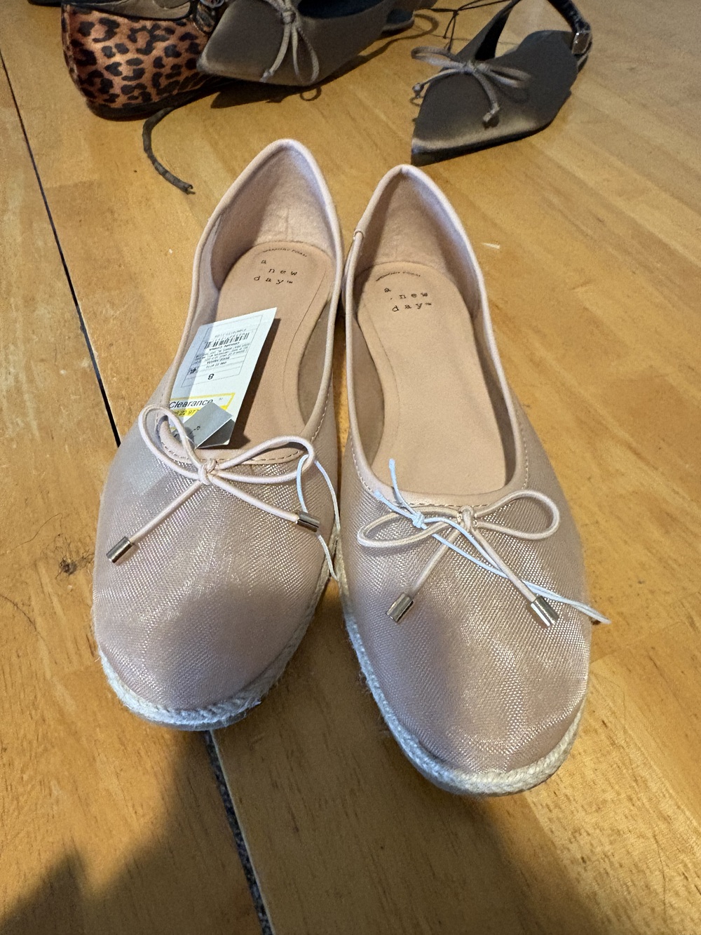 A New Day Amara Mesh Ballet Flats Women's Pink Size 8 Memory Foam Espadrille